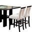 Sièges noirs et blancs, bois massif, dossier fendu, mobilier de cuisine contemporain de 2 chaises de salle à manger, revêtement, moderne
