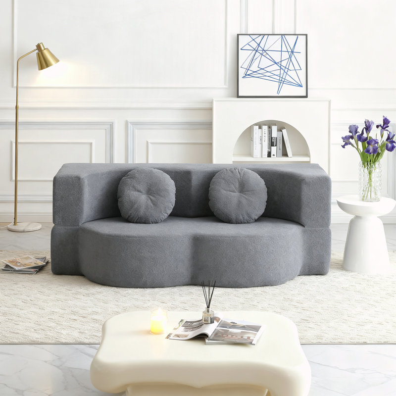 Canapé-lit avec coussin, Gris
