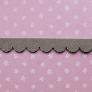 PRIMED (Pack of 10) Medium Decorative Scallop Design Trim - 95 x 5cm -Edging MDF Wood (Moisture Resistant) - Dado Moulding for DIY
