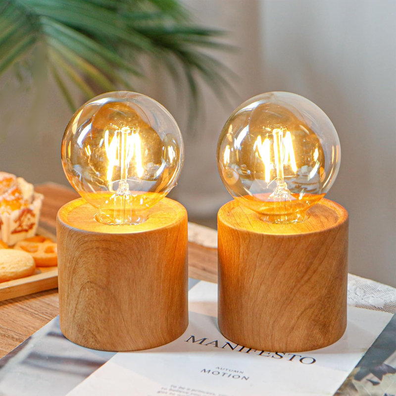 Wood Grain Desk Lamp