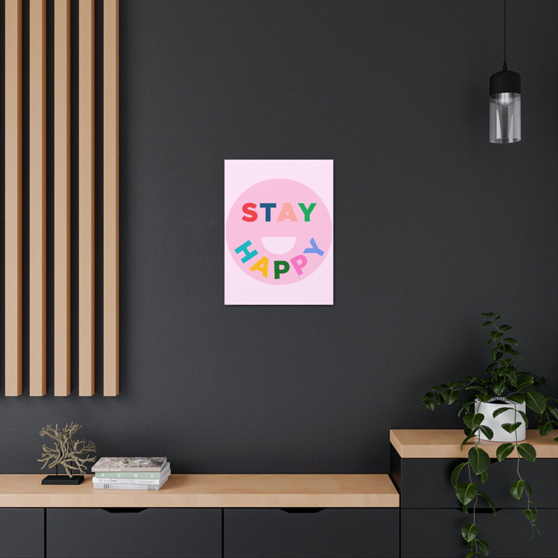 Inspirational Wall Art Stay Happy Motivation Wall Decor, 14" H x 11" W
