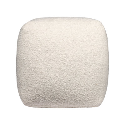 Nertila Handmade Farmhouse Boucle Square Indoor Pouf Ottoman