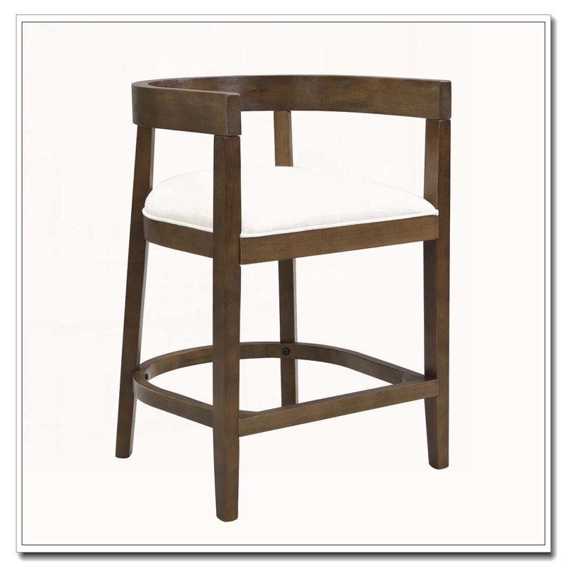 Tabouret de comptoir en bois d'hévéa, Chêne
