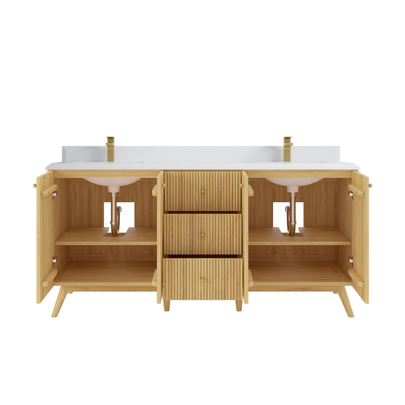 Ensemble de meuble-lavabo double 72 po Izzat, Blanc