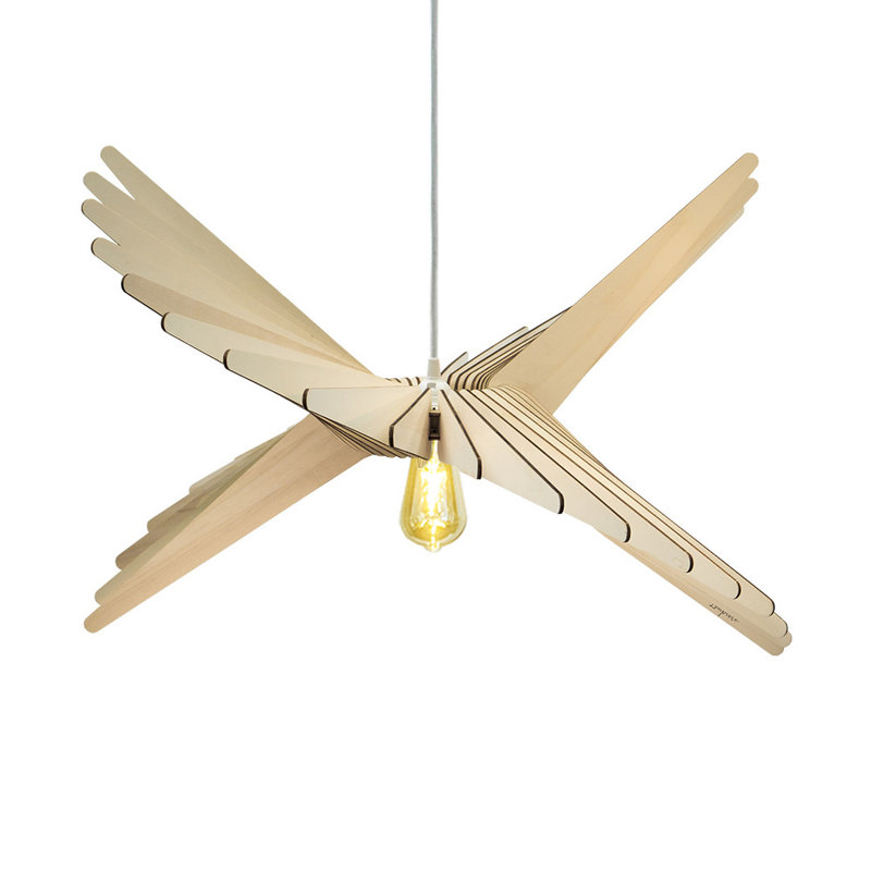 Albatros 1 - Light White Novelty Pendant, Natural Cord, 17" H x 31.5" W x 31.5" D
