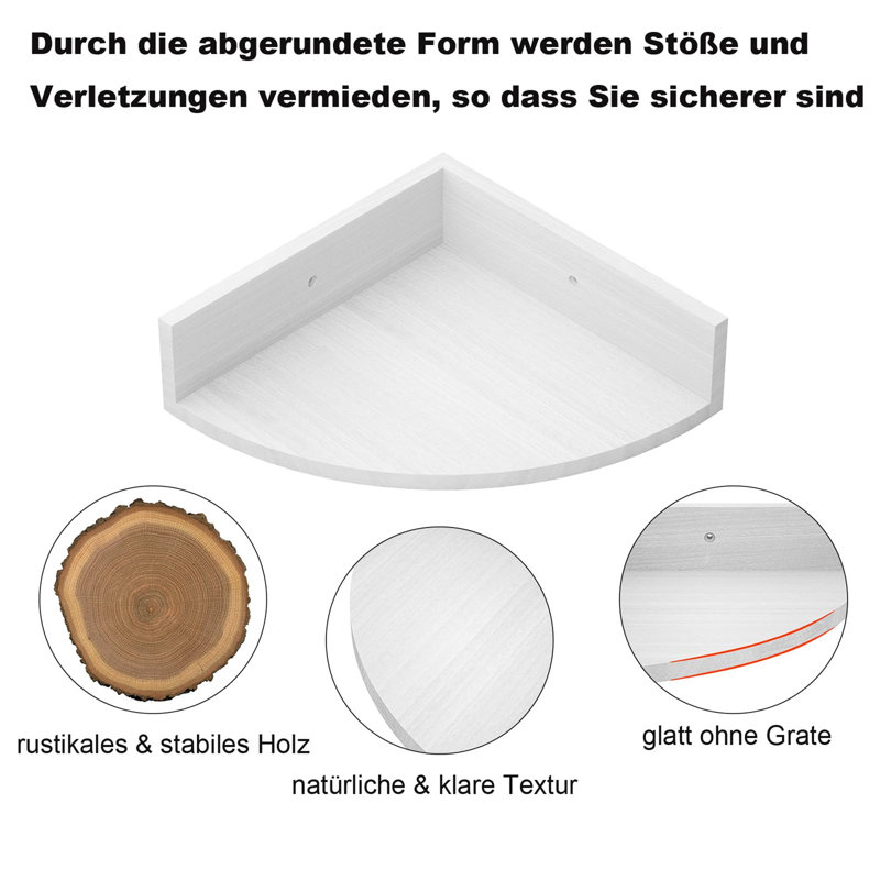 Antwuan 3 Piece Floating Shelf, White