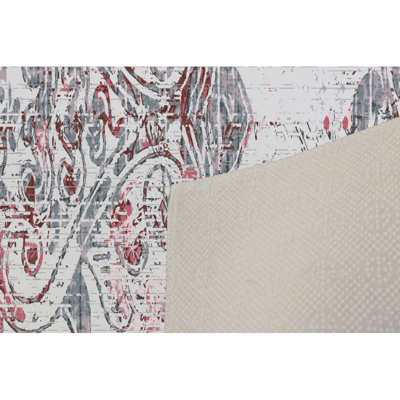 Elegant Hall Carpet, 3D Digital Print Design, 3.9 x 4.9 ft | 100% Polyester, Antibacterial, Non-Slip PVC Dot Underside, Pile Height: 0.04 in, Machine Washable, Perfect for Living Room & Entryway Decor