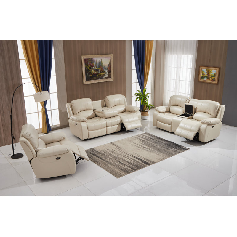 Ensemble de salon inclinable 3 pièces Palfrey, Beige