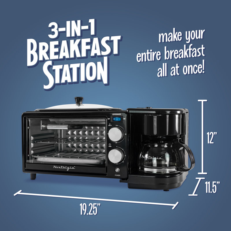 Retro 3-in-1 Breakfast Station, Black