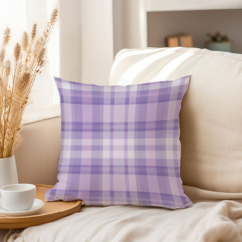 Purple Plaid Pattern XII Modern, 16"H x 16"W
