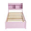 Lit simple avec lit gigogne et bibliothèque, rose, tête de lit compacte pour petite chambre