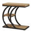 Table de bout contemporaine à 3 niveaux avec tablettes de rangement - Table d'appoint mince en forme de C industrielle pour le salon et la chambre à coucher