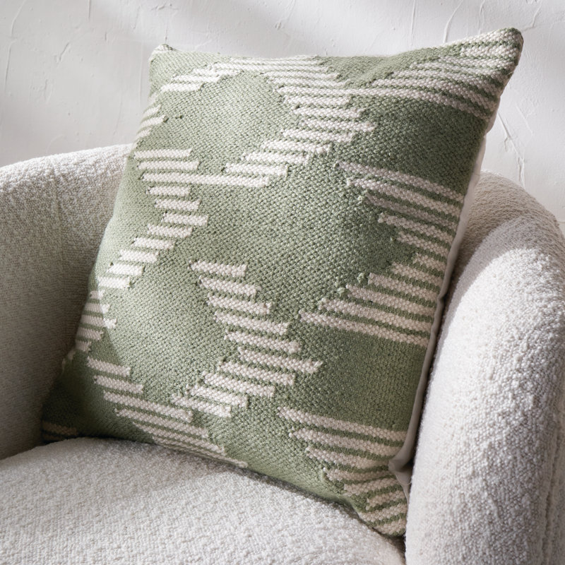 Indoor / Outdoor Chevron Square Cushion, Green