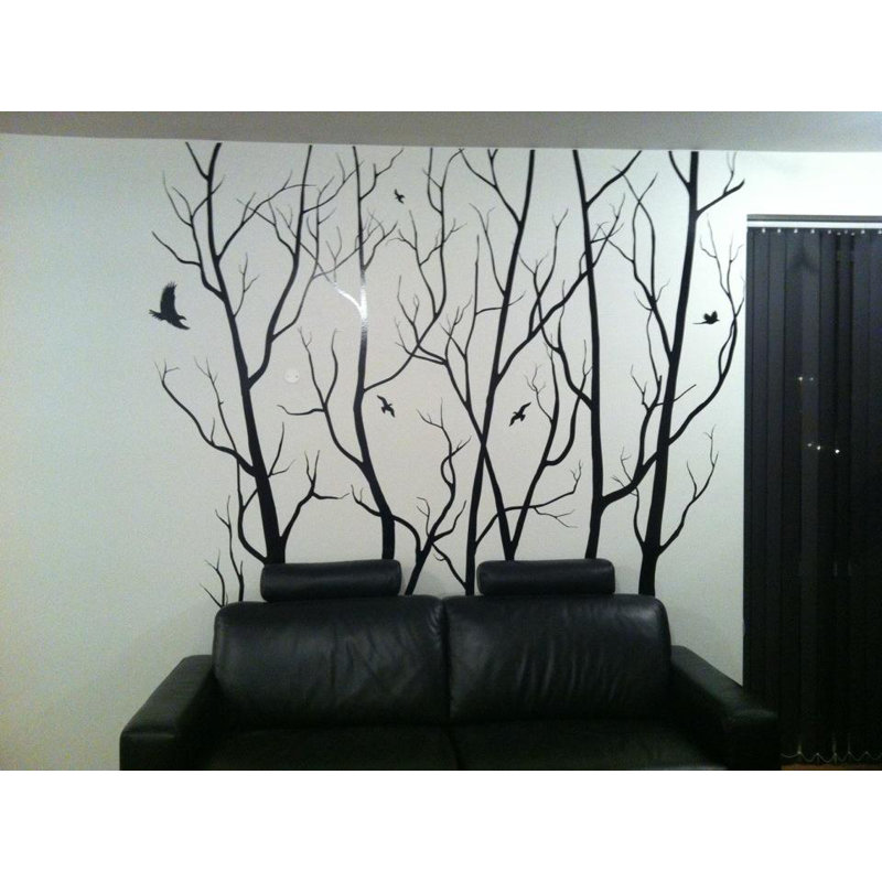 Plants & Flowers Non-Wall Damaging Wall Decal, 108", Black