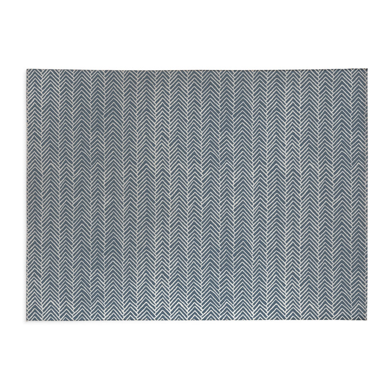 Chevron Snug Activity Mat, Blue, Rectangle 5' x 7'