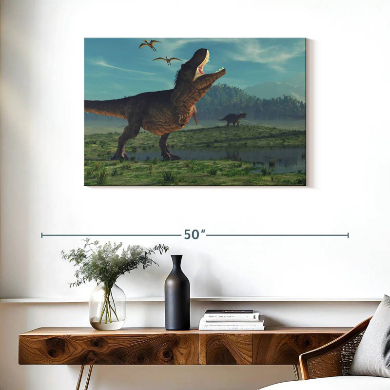 Dinosaures de l'ère jurassique Brampt, H 24 po x l 36 po
