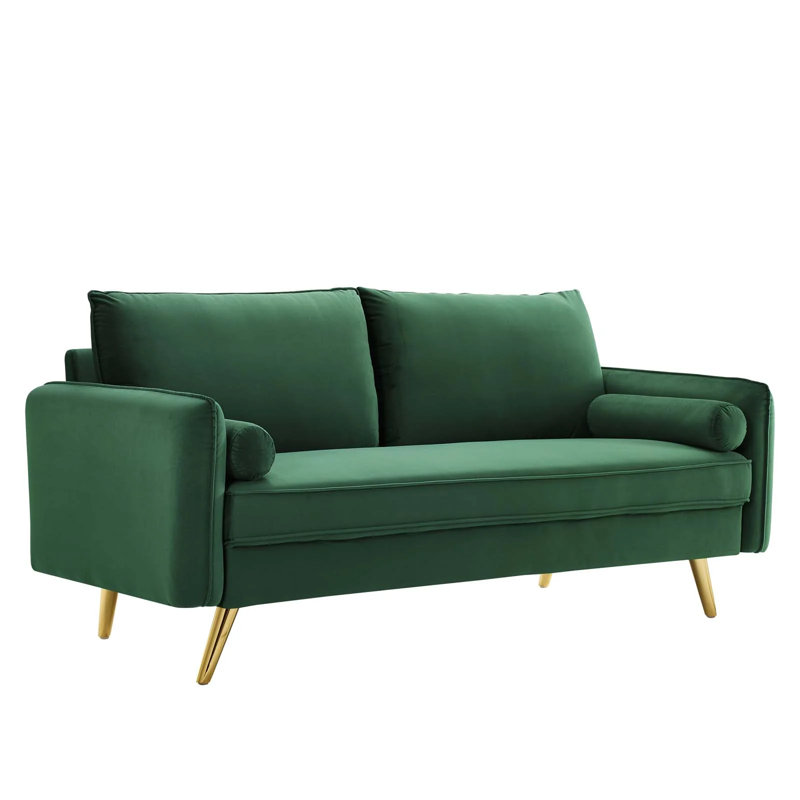 Audrey 72'' Velvet Sofa, Emerald Velvet