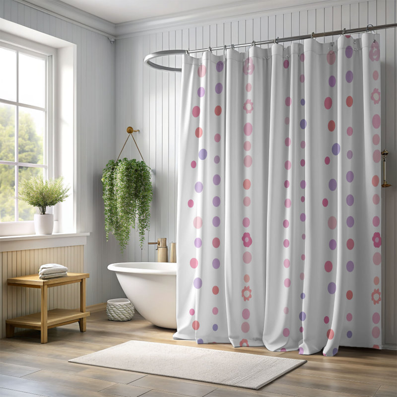 Soft Pink - Premium Shower Curtain 121, 74"H x 71"W