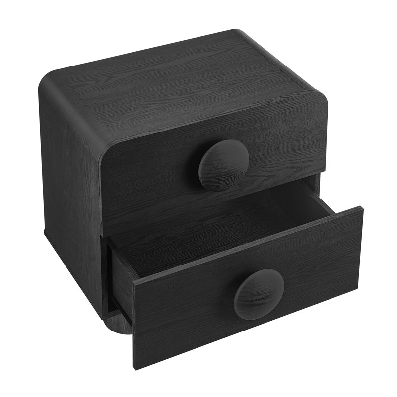Sonnet 2-Drawer Nightstand, Black