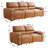 Latitude Run® 2-Piece  Faux Leather Upholstery Sofa Set for Living Room, Bedroom, Oversized Couch Modular Sectional Sofas(3 Seater Sofa+Loveseat), Brown