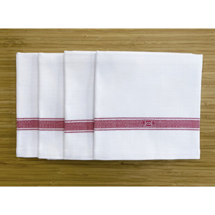 Serviette carrée en coton à rayures