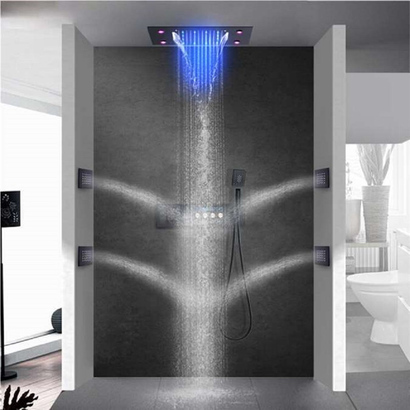 Système de douche à pluie thermostatique à DEL Trieste