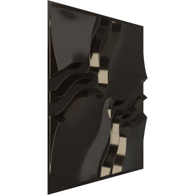 19 5/8"W x 19 5/8"H Rogue EnduraWall Decorative 3D Wall Panel, Metallic Charcoal (Covers 2.67 Sq. Ft.)