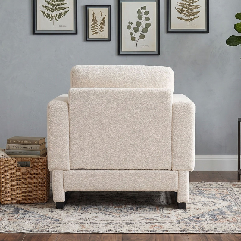 Fauteuil rembourré avec coussin, Beige