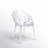 Helskdg Transparent Oval Shaped Stacking Side Chair with Artistic Pattern Design