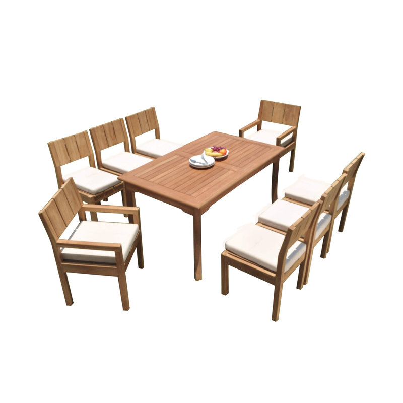 Ensemble repas 9 pièces teck Gennessee