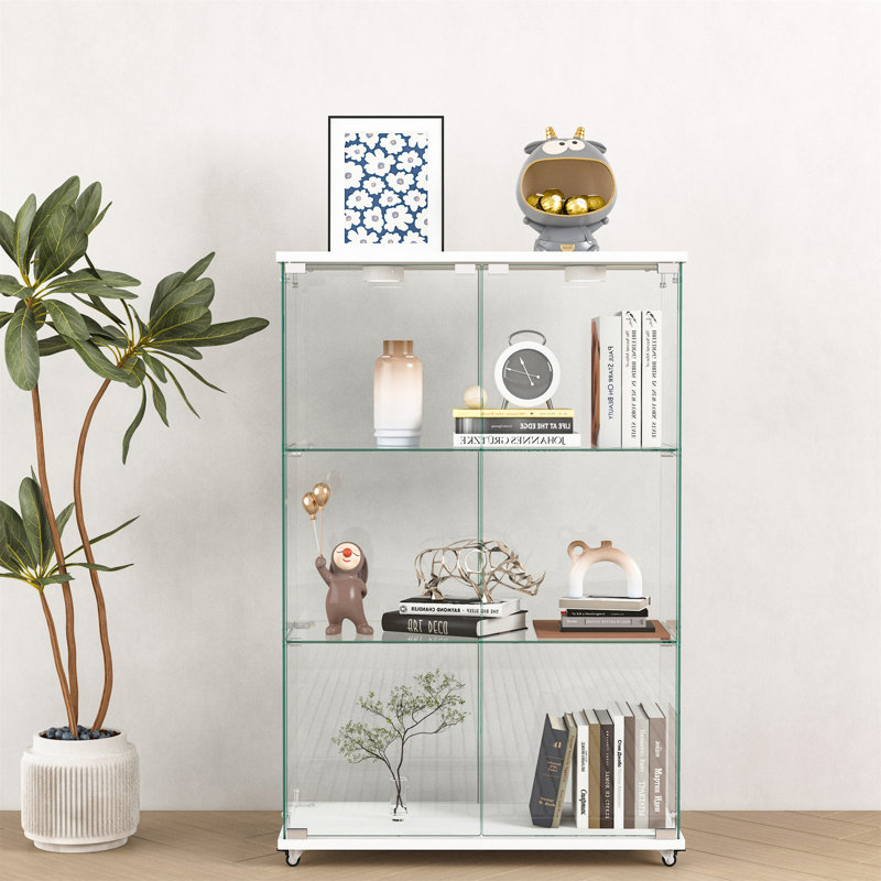 Vitrine moderne en verre avec lumières DEL