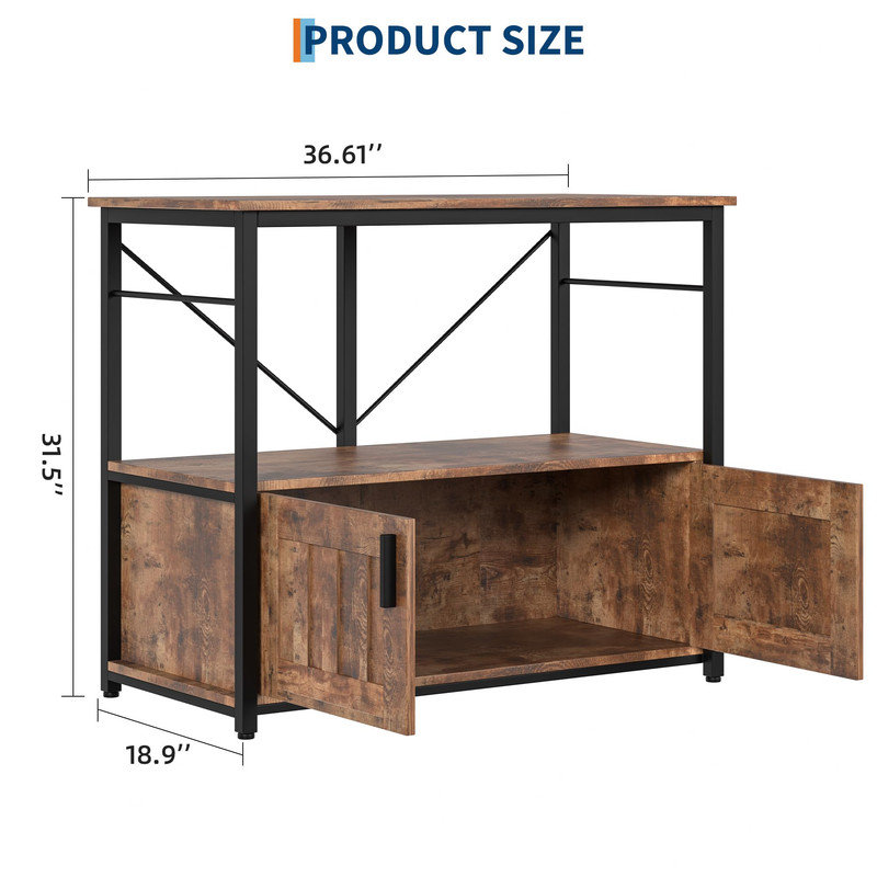 Élégant support d'aquarium 40-50 gallons avec armoire de rangement, capacité de 660 lb, Brun