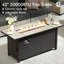 Canapé modulaire d'extérieur en osier 7 personnes avec chaises berçantes pivotantes, table basse à DEL et foyer-25373799