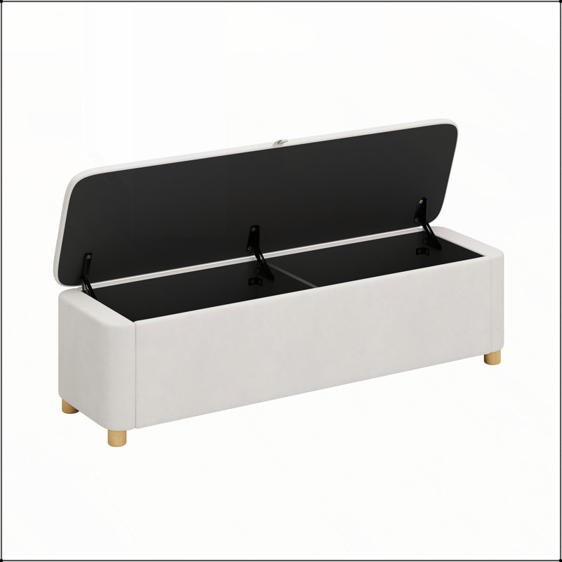 Banquette 59 po en velours avec repose-pieds, Marron foncé