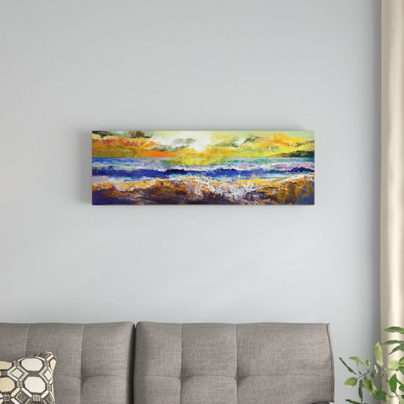 « california vagues », reproduction d’art sur toile, H 12 po x l 36 po x P 1,5 po
