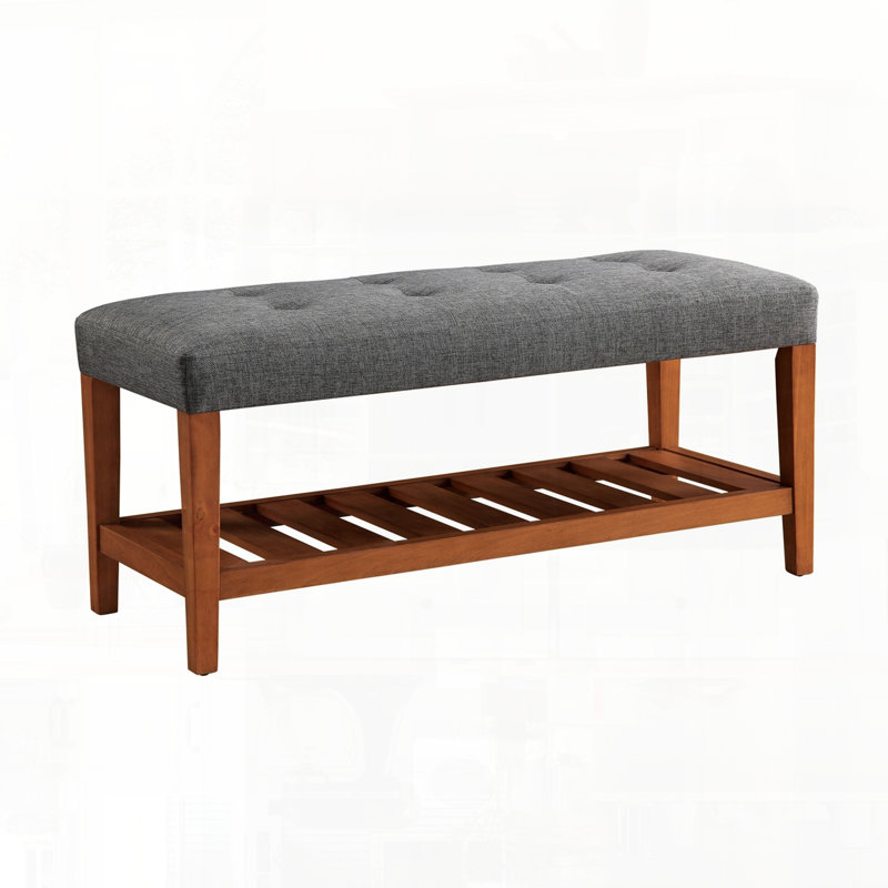 Fabric Oak Finish Bench