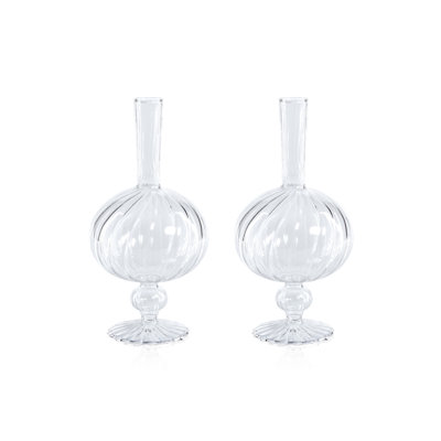 Ensemble de 2 vases en verre en forme de oignon Troyes Vellum