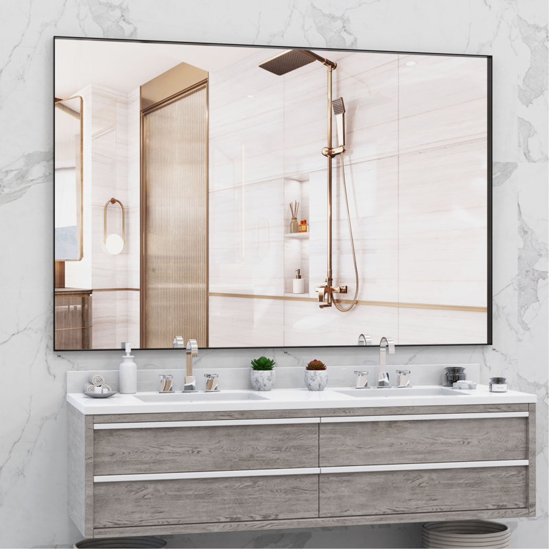 Oversized Bathroom Mirror Wall Mount Mirror,Vertical Horizontal Hanging Aluminum Framed Wall Mirror Full Length Mirror,Full Body Mirror For Bedroom Living Room