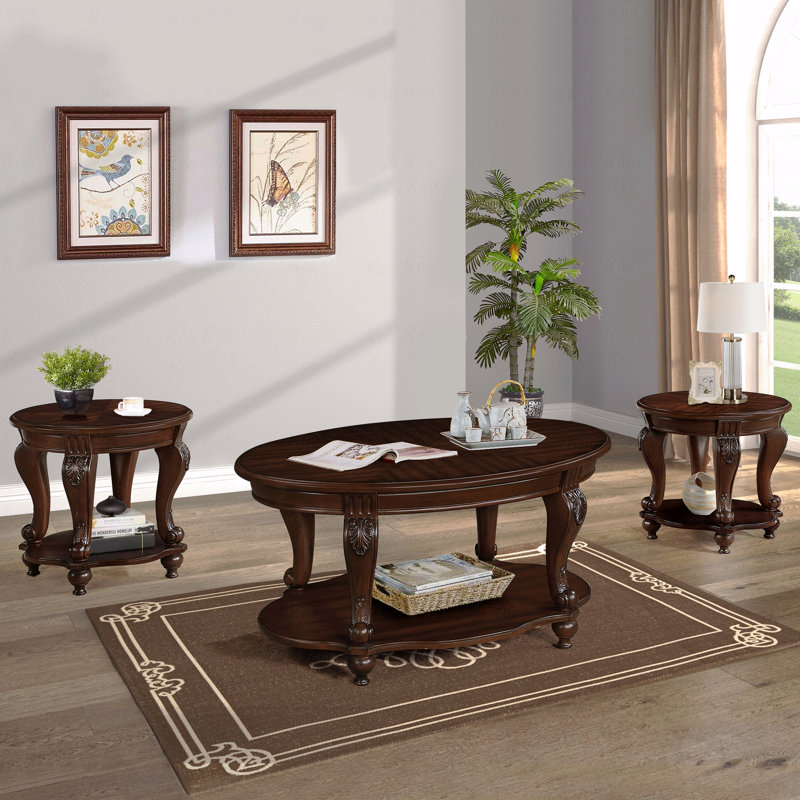 Ensemble de 3 pièces: table basse, table de bout et table d'appoint, ensemble de table basse de salon, table basse et deux tables de bout et table d'appoint