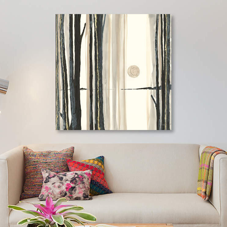 « through the trees iv », impression sur toile, H 37 po x l 37 po x P 1,5 po, Pas de tapis, Toile tendue