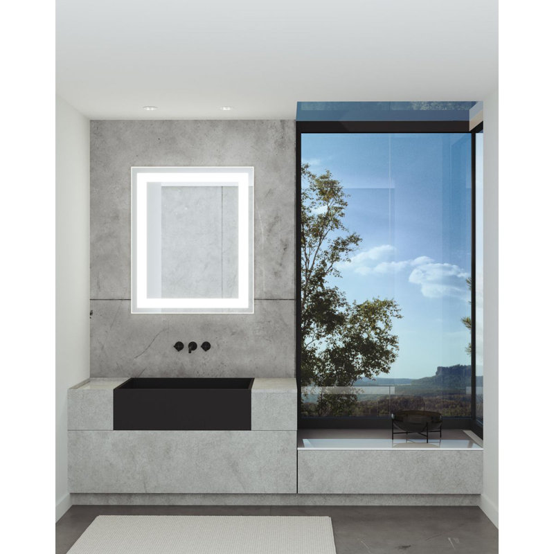 72 in. x 36 in. Rectangular Illuminated Integrated LED White Color Selectable Modern Mirror, 42" x 36"