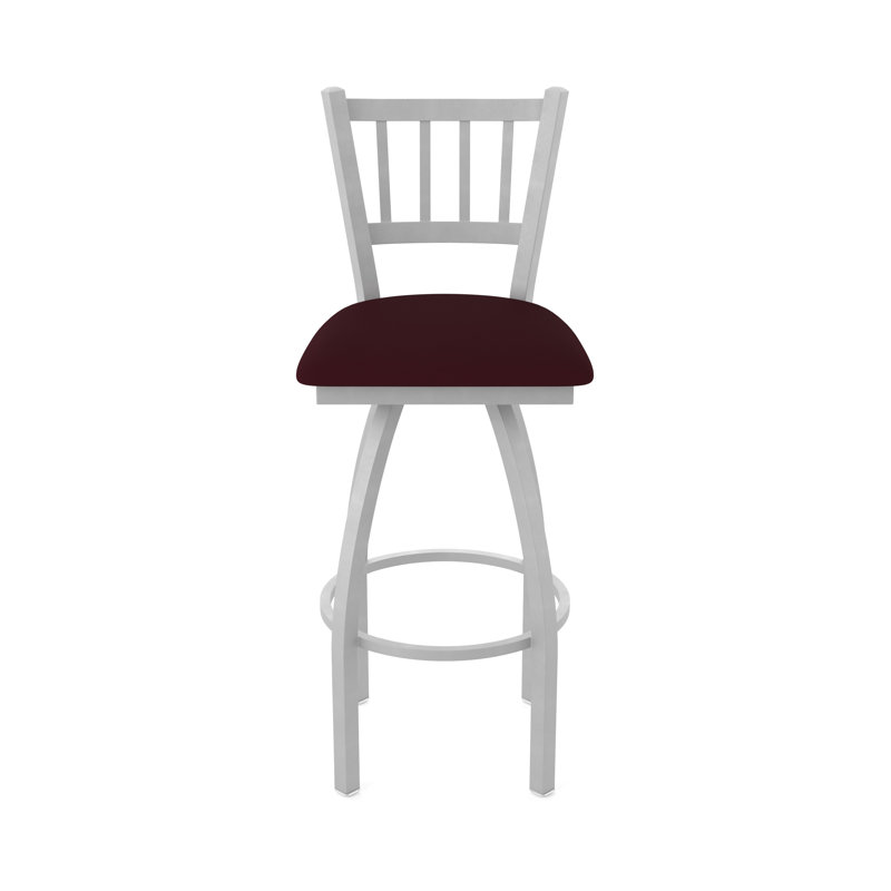 Tabouret pivotant XL 810 Contessa, Nickel anodisé, Vinyle - bordeaux Canter