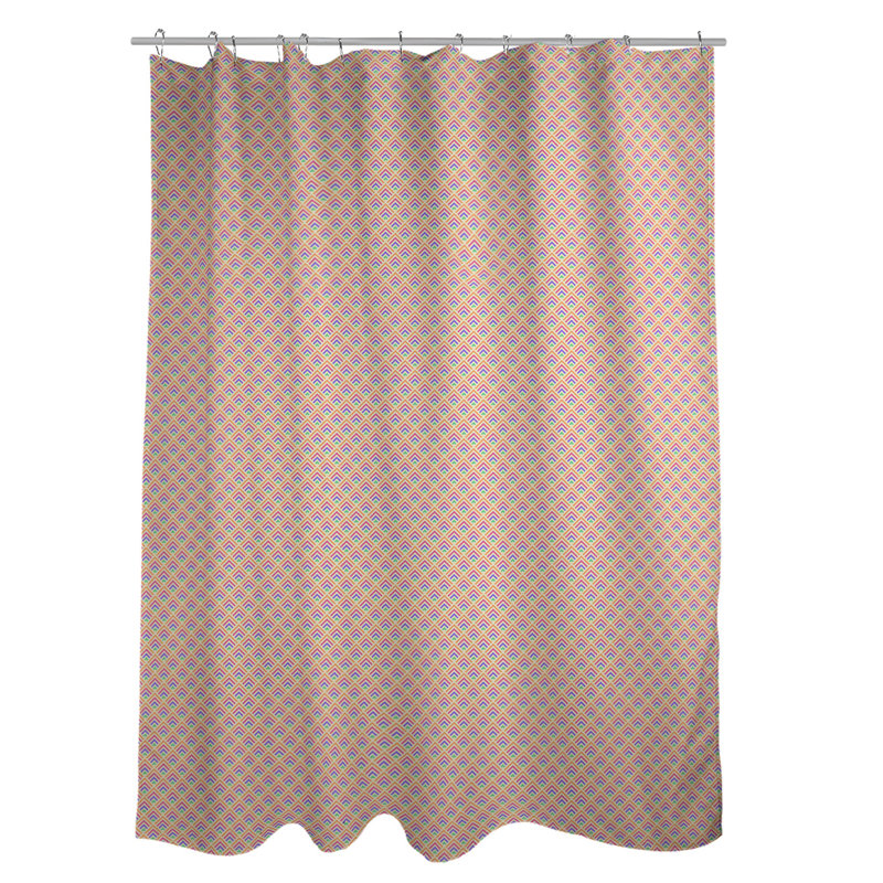 Rideau de douche simple à rayures katelyn elizabeth geometric dégradé, Jaune et pastel
