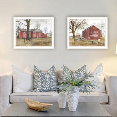 Charming All American Barns Wall Decoration For Home - Wood+Paper, 18X1x14 In, 5 Lb, Delightful Look Stunning Framed Art Decor Theme, Multicolor, Made In