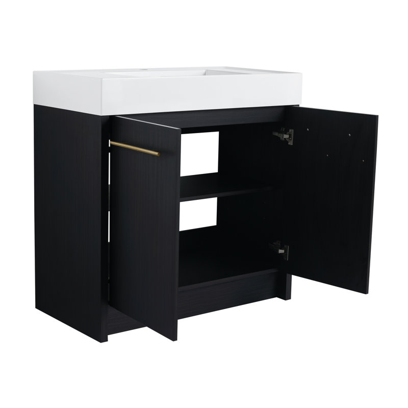 Meuble-lavabo simple 35,4 po avec plateau en céramique Gardena
