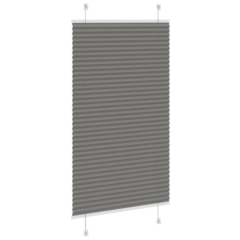 Room Darkening Pleated Shade, 75cmW x 150cmL, Anthracite