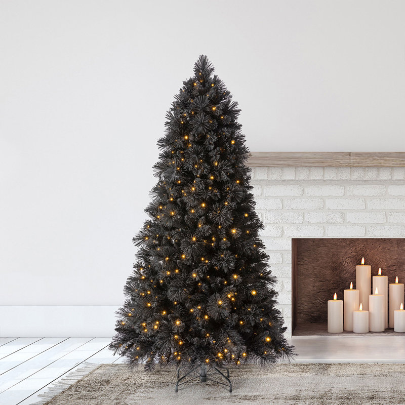 The Holiday Aisle® Rotating Tree Stand Base w/ Snowdrift 6.5 Ft Pre-Lit Holiday Tree