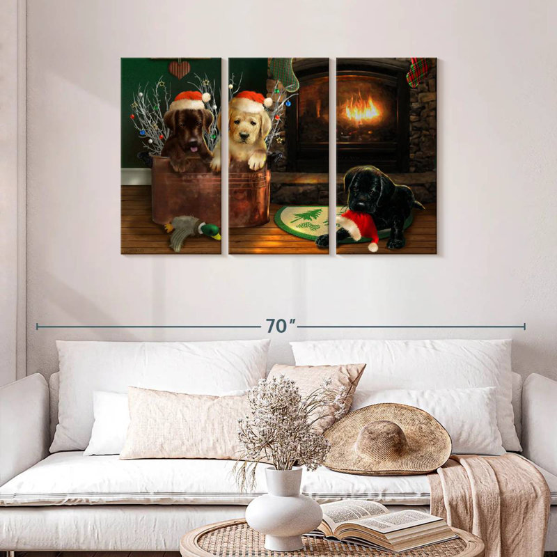 Trio Brampt Fireside Lab, H 28 po x l 45 po