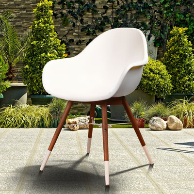 Alyisa Wood Modern Patio Dining Chairs (Set Of 2) by Lark Manor