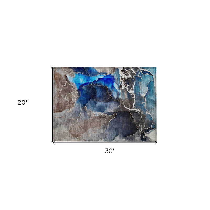 Tapis extérieur lavable antidérapant bleu 2 pi x 3 pi
